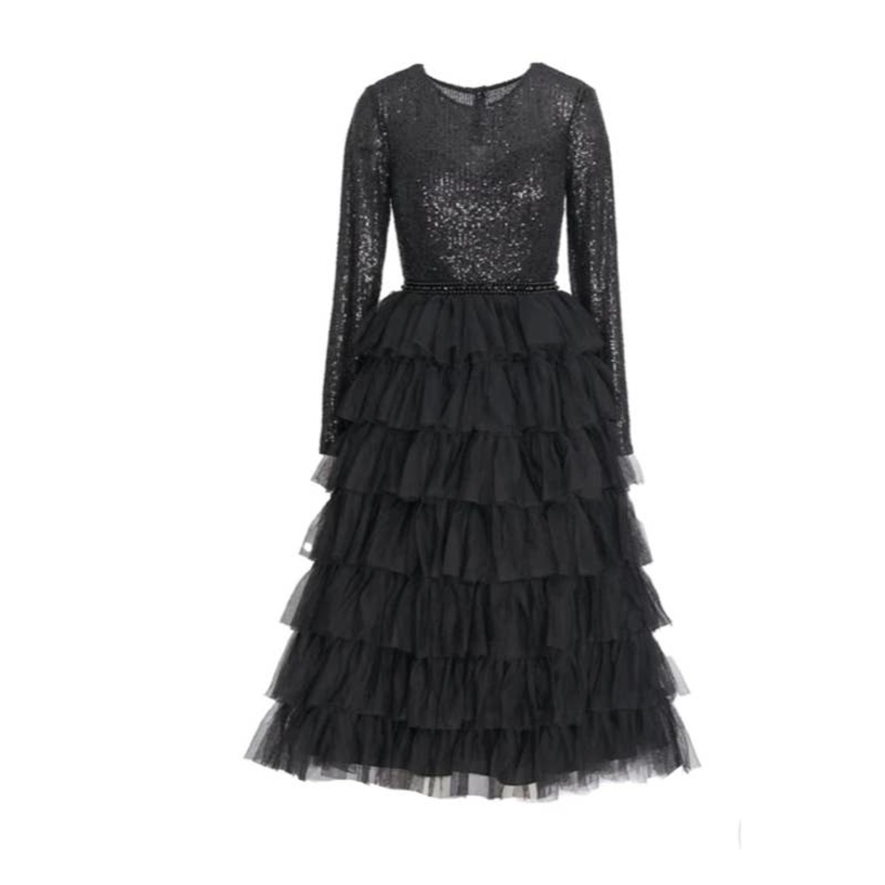 Mac Duggal Plus Size Sequin Layered Ruffle Tulle … - image 3